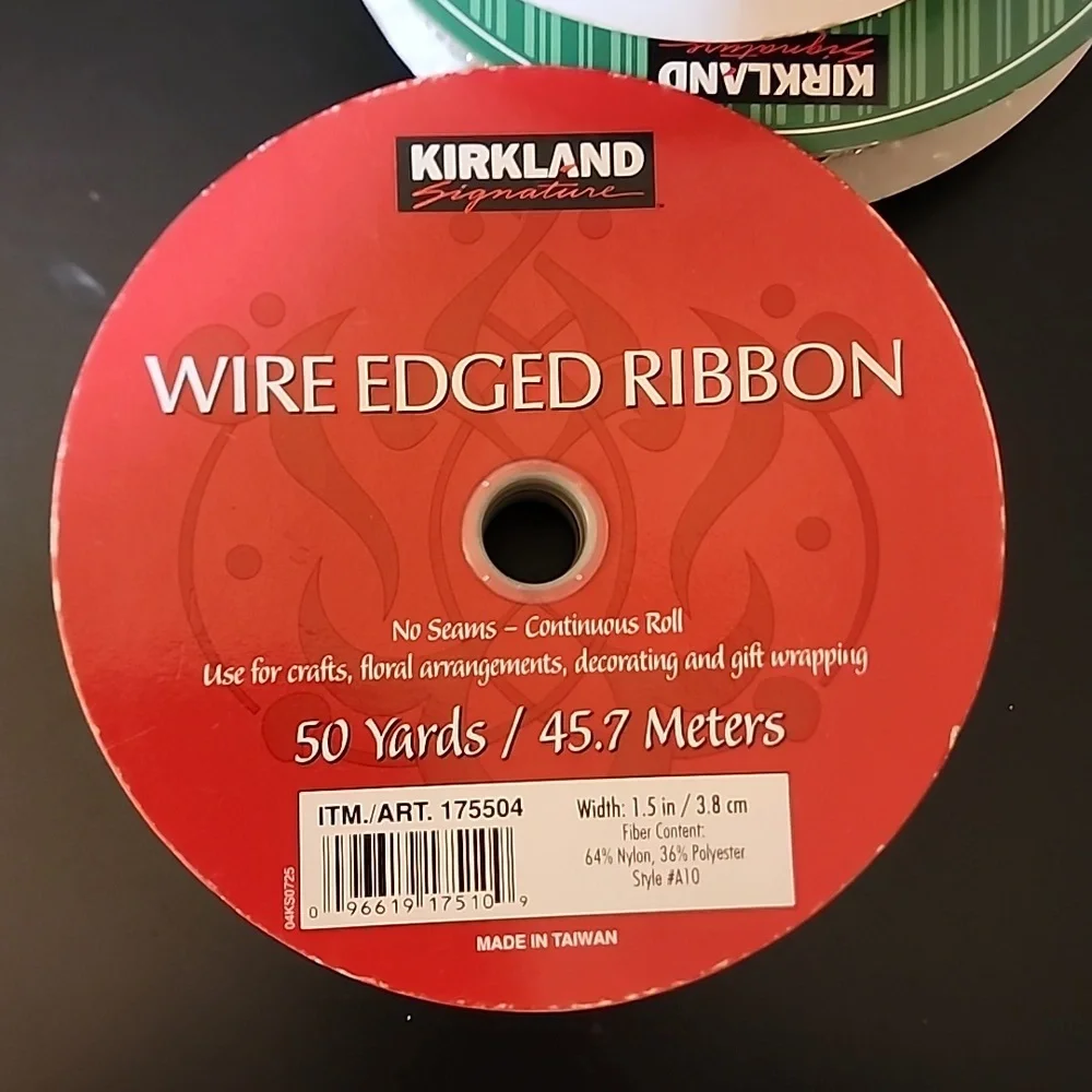 3 Rolls Glitter Kirkland Wire-edged Ribbon, Approx 98 yards total